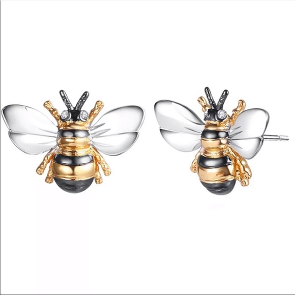 *NEW*Cute Bee zircon Stud Earrings - Picture 5 of 6